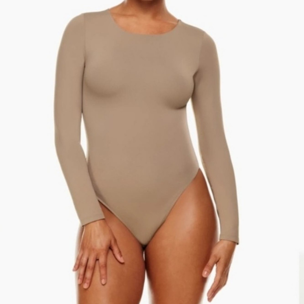 NEW Babaton Contour Crewneck Bodysuit Warm Taupe Size 2XL - Picture 1 of 6